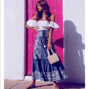 Misa Los Angeles Louisa Embroidered Skirt